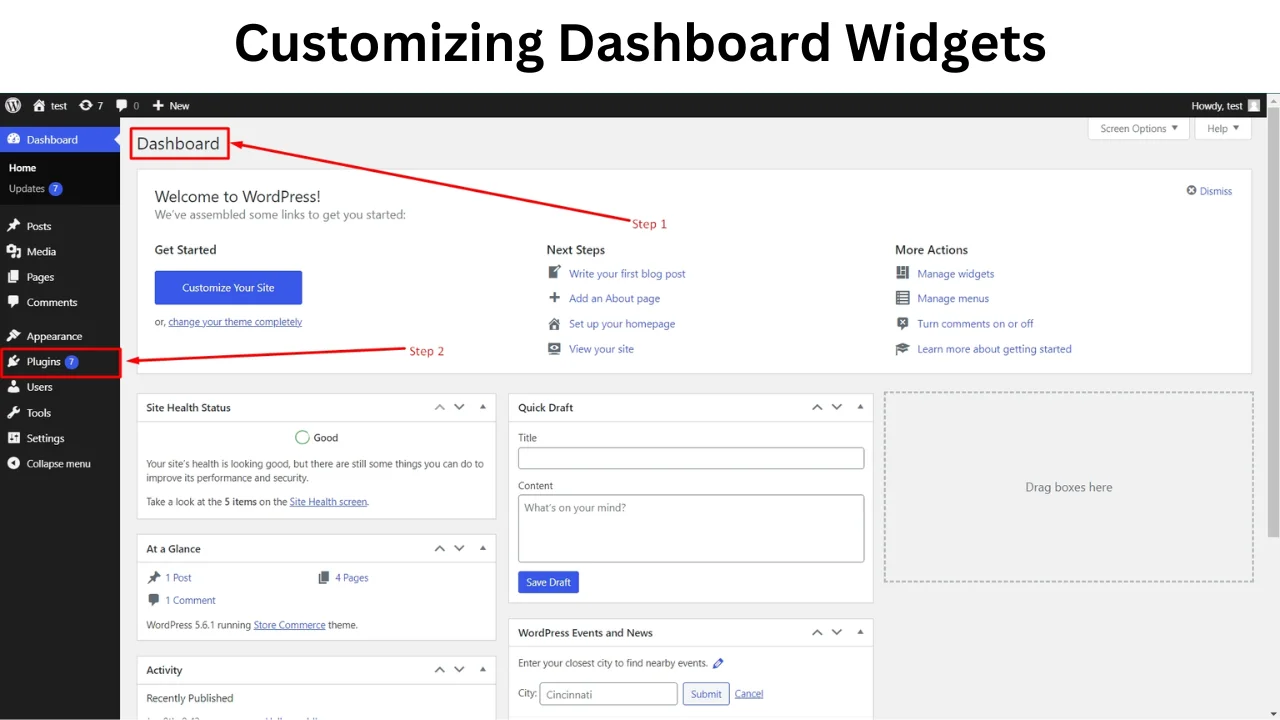 Customizing Dashboard Widgets