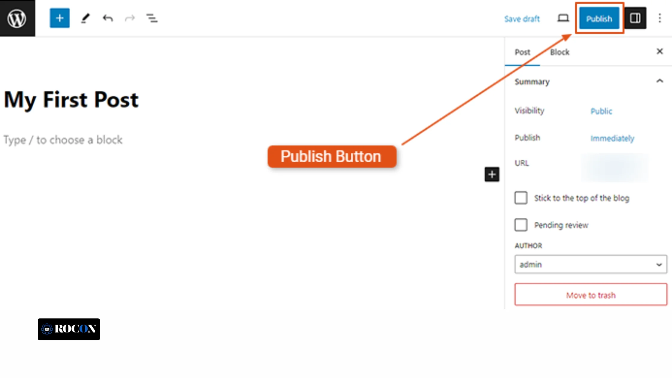 Finding the Publish Button in Gutenberg