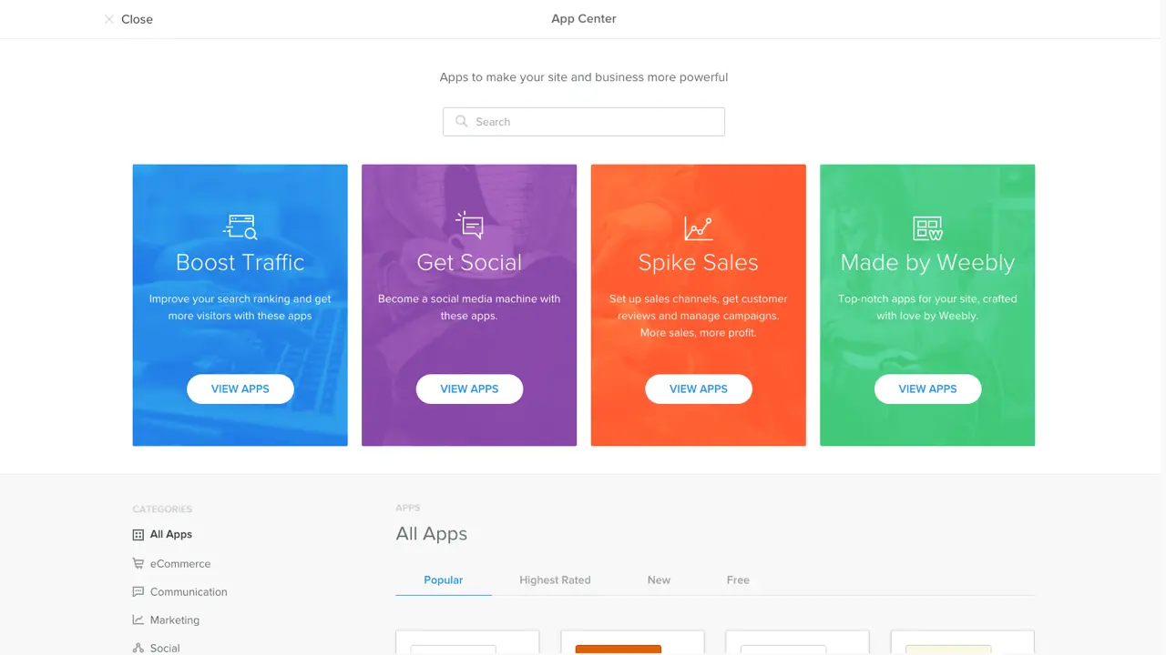 apps and plugin weebly