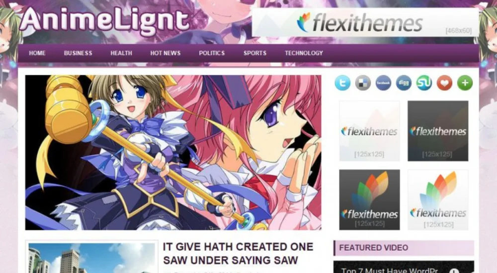 Anime Light wordpress theme