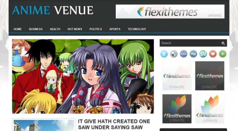 Anime Venue wordpress theme
